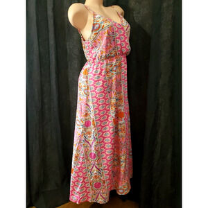 PATPAT Maxi Dress PINK FLORAL SUNDRESS Long BOHO Casual Party WOMEN'S LARGE